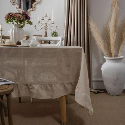 China Table Skirt Table Cloth 100% Decor Tablecloth Waterproof Linen Cloth Cover for sale