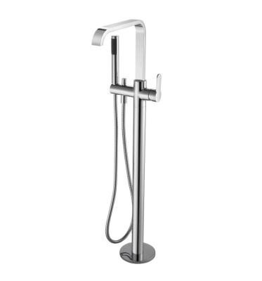 China Freestanding Shower Tub Bathroom Sliding Bar Floor Bathtub Faucet Mixer Hot And Cold Mixer for sale