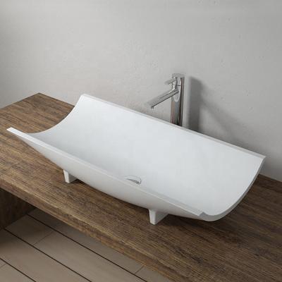 China Durable Countertop Wash Basin Corian Worktop Basin , Artificial Stone Wash Basin D6 for sale