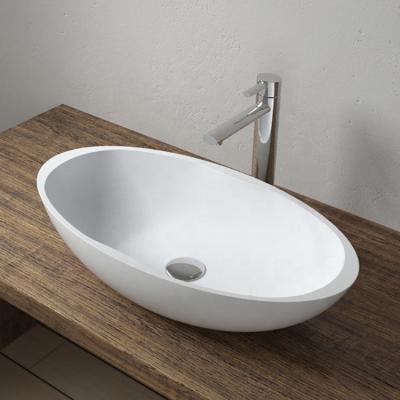 China Manmade Modern Oval Shape For Luxury Hotel Stone Resin Countertops Basin for sale