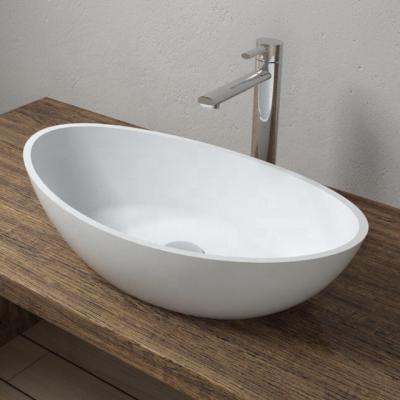 China Easy Clean Artificial Stone Countertop Sink Bathroom Vessel Sink for sale