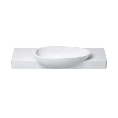 China Modern Egg Shape Artificial Stone Wash Basin Bathroom Wall Hung Sink for sale