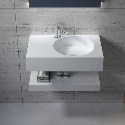 China Matte White Bathroom Wall Hung Easy Clean Basin with Left and Right Sides for sale