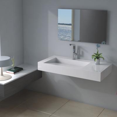 China Durable Artificial Stone Basin Solid Exterior Wall Hung Bathroom Sinks for sale