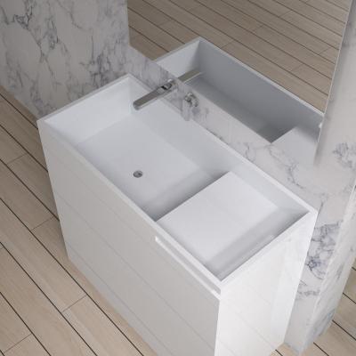 China Durable Elegant Stone Resin Sink , Solid Outdoor Bathroom Hand Free Sink PW51 for sale