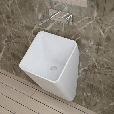 China Free Standing Basin Single Lever Mixer Tap Outdoor Washroom Sink Drop Down Round Pedestal Sink for sale