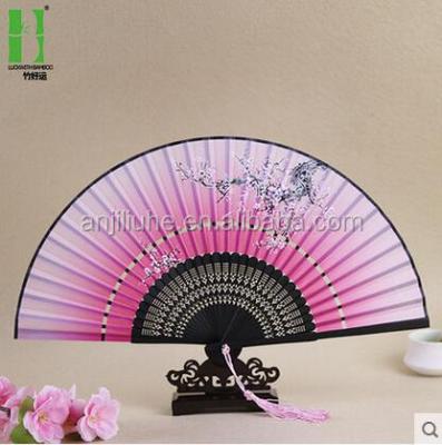 China Japan Chinese Silk Manual Hand Fan With Flower for sale