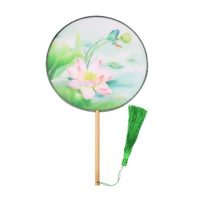 China Ancient China Fan, Chinese Dance Fan, Wedding Shan Gong Fan with Long Handle in Classic Bridesmaid Costume for sale