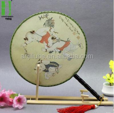 China Japan Lovely Round Hand Cheap Nylon Foldable Fan for sale