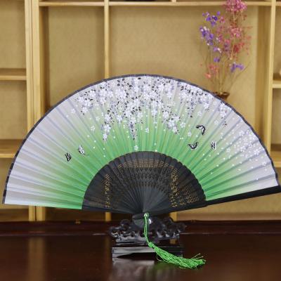 China China Fashion Arts Open Japanese Folding Customized Fabric Hand Fan for sale