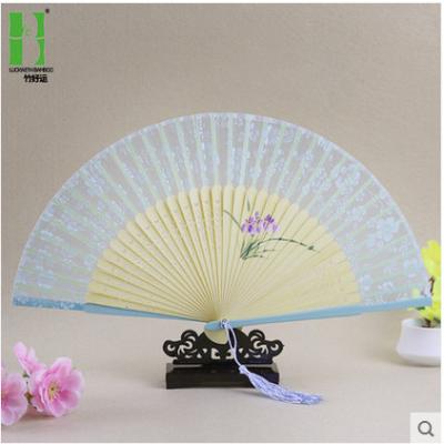 China Japan Chinese Silk Bamboo Dance Fan Bamboo Sticks for sale