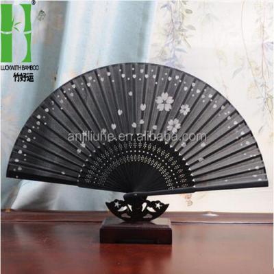 China Japan Japanese Silk Hand Held Fans For Wedding With Flower for sale