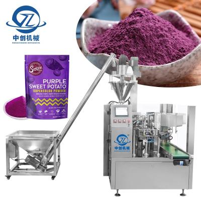 China Food Flour Automatic Pouch Coffee Premade Doypack Purple Sweet Potato Powder Zipper Packing Machine for sale