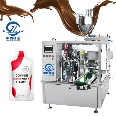 China Speed ​​Adjustable Liquid Sachet Shampoo Water Juice Coffee Tomato Paste Premade Pouch Filling Sealing Packing Machine for sale