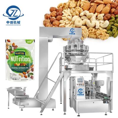 China Servo Automatic Weighing Dry Packing Machine Food Fruit Cashew Peanut Snack Packing Machine Nuts Doypack Coated Packing Machine for sale