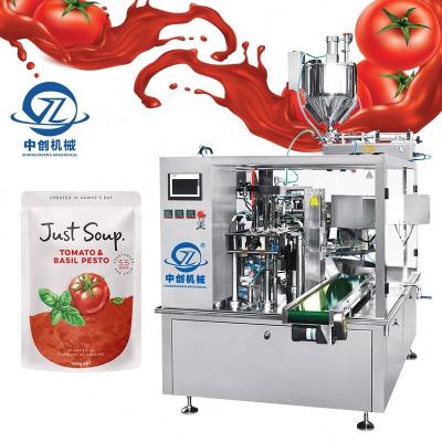 China Doypack Juice Water Fruit Tube Granule Food Coffee Milk Packing Premade Bag Pouch Sauce Dried Powder Grinding Packing Machine for sale