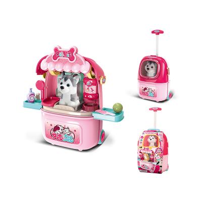 China Newest Pet Pretend Playset Simulation Pet Backpack Cat Dog Space Bag 2 In 1 Set Kids Girls Interactive Developmental Toy 27*16.5*36.5CM for sale