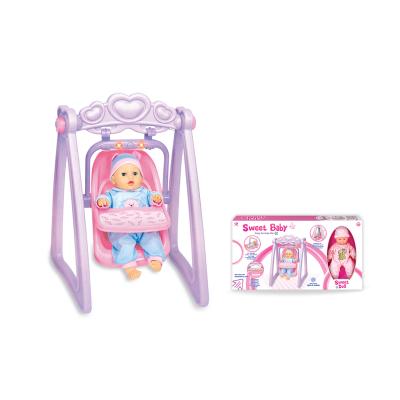 China Wholesale Carryover Baby Toy Doll Cradle Set With Light Healthy Indoor Electric Cradle Toys Baby Cradle Toys For Children 75.5*10.8*40.2CM for sale