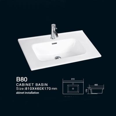 China High Temperature Production Countertop Sink, Ceramic Wash Basin, Thin-rimmed White Color Rectangle Wash Basin For Modern Bathroom for sale