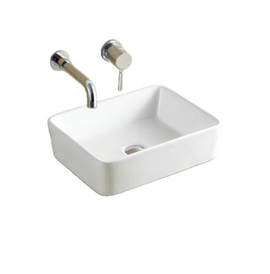 China Fashion Easy Clean Simple Style Wash Basin Table Top Porcelain Oblong Hand Wash Bathroom Basin For Sale for sale