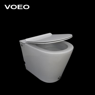 China Double-Flow Toilet Lavatory Floor Standing Commode With Foot Kick Flush for sale