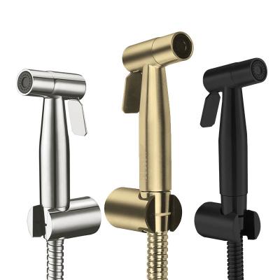 China 304 Stainless Steel Toilet Bidet Sprayer Kit Gold Matte Black Handheld Modern Bathroom Luxury Bidet Sprayer Shattaf Set For Bidet for sale