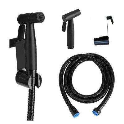 China Modern Handheld Bathroom Toilet Stainless Steel Black Matte Portable Bidet Sprayer Shattaf Set For Bidet for sale