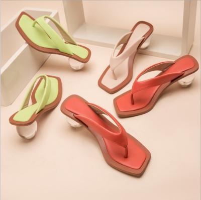 China 101529 Women Crystal Slippers Crystal Toe Mail Heel Wear Lady Strappy Sandals Summer Outdoor Breathable Casual Wear Flip Flops for sale