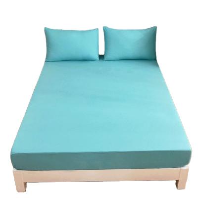 China Factory Directly Wholesale Summer Soft And Breathable Polyester Solid Fitted Bed Sheets And Pillow Cover for sale