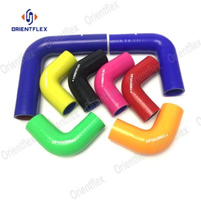 China Silicone+Polyester/Aramid/Fiberglass 17mm 52mm 45 Degree 90 Degree Silicone Hose Car Elbow Rubber Hose Manufacturers for sale