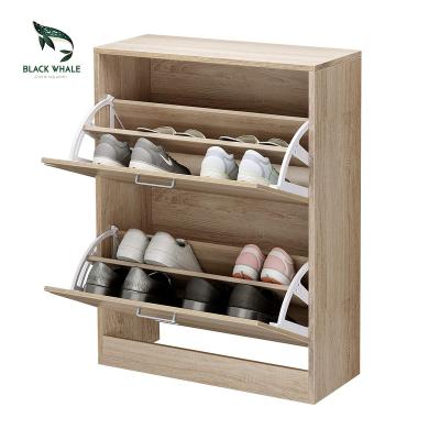 China Modern Living Room Furniture Display Shelf Design Storage Online Rotating Wooden Shoe Organizer Racks Racks Cabinet For Home for sale