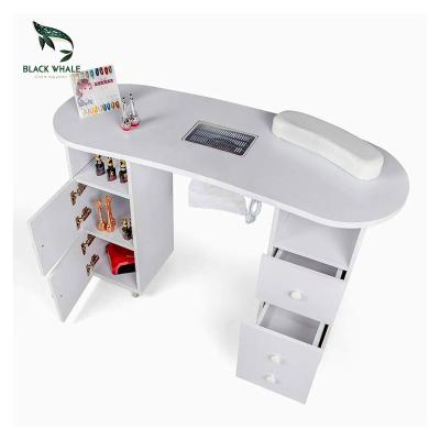 China Modern Mesa Table De Manicure Desk Profesional Nail Salon Furniture Gel Art Station Pink Cheap Tech Uas Pra Unha With Dust Collector for sale