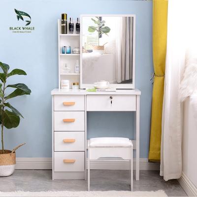 China Factory Supplier Bedroom Furniture Customizable Dresser Meuble Avec Tocador Mirrored Schminktisch Makeup Mirror Vanity Table Desk Dresser for sale