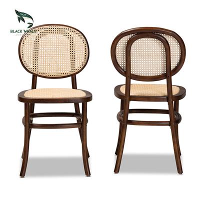 China Hotel Demountable Antique Rattan Accent Restaurant Cane Silla De Comedor Cadeira Dinner Dinning Cover Wooden Chair Dining Sets Living Room Furniture for sale