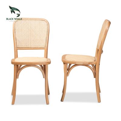 China Wholesale Cadeiras Sillas De Para Comedor Manufacturer Traditional Dining Dinner Stackable Restaurant Dining Hotel Wedding Wooden Rattan Chair for sale