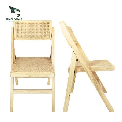 China Manufacturer Wholesale Foldable Sillas De Para Comedor Dining Stackable Foldable Wood Wedding Casual Events Rattan Dining Chairs for sale