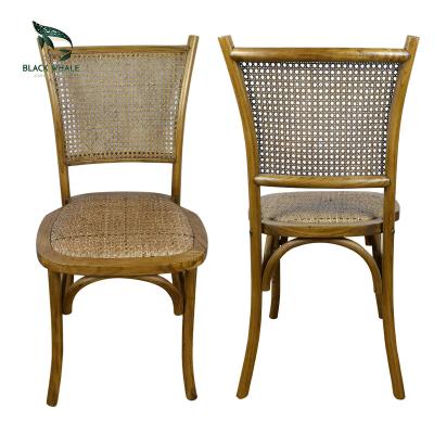 China Supplier Traditional Wholesale Cadeiras Sillas De Para Comedor Wedding Party Events Stackable Wood Rattan Dining Restaurant Chairs for sale