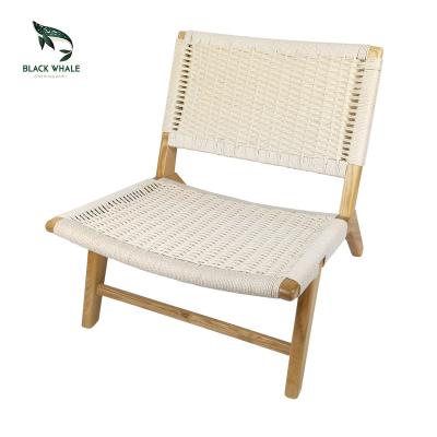 China Manufacturer Wholesale Rope Wood Modern Recliner Chair Comfort Lounge Living Room Accent Deck Rest Cafe Relax Leisure Sofa Hotel Chair for sale