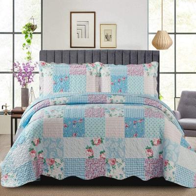 China 1.0m (3.3ft) Factory Printed Patchwork Polyester Comforter Bedding Set / Cotton Queen for sale