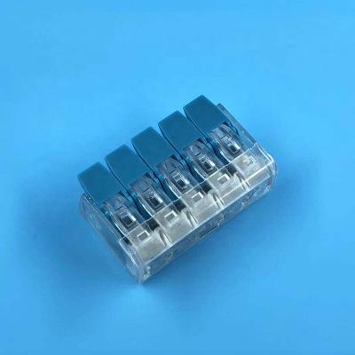 China LED Lighting Compact /Building/Electrical 221 Installation Lever-Nut Wire Connector 5-Conductor Terminal Block Quick Wiring Connector for sale