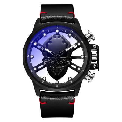 China Transparent Water Resistant Quartz Dial Watch Men Skull Hallow Waterproof Men Watches Luxury for sale