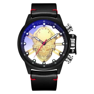 China Unique Design Skull Skeleton Watch Waterproof Water Resistant No Logo Wrist Watch Men for sale