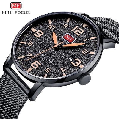 China 2020 Mini Focus 0158G Chronograph Luxury Ultrathin Belt Men's Western Waterproof Mesh Watch for sale