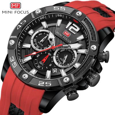 China New FOCUS 0349 Chronograph MINI Men's Chronograph Watches Luxury Army Sports Watch Men Green Silicone Strap Quartz Watches Relogio Masculino for sale