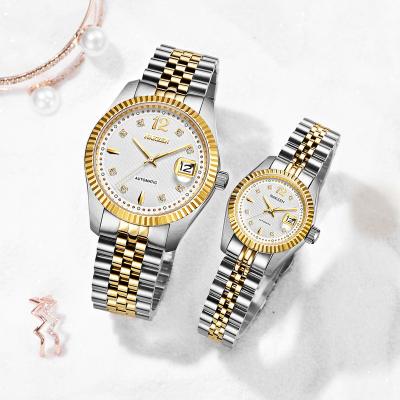 China High Quality Stainless Steel 5Atm Sapphire Automatic Couple Wristwatches Oem Waterproof Logo Branded Luxury Watch Custom Day/Date for sale