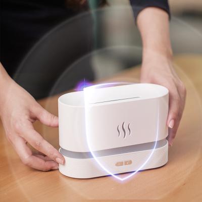 China Household Wholesale Mini Innovative Fire Oil Aroma Diffuser h2o Cool Mist Ultrasonic Usb Led Flame Aroma Air Humidifiers for sale