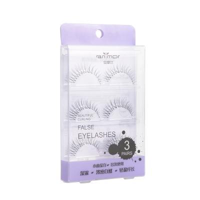 China Long Natural ANMOR 6D 3 Pairs False Eyelashes Packaging Box Mink Eye Lashes Luxury Soft Hand Made Hair for sale