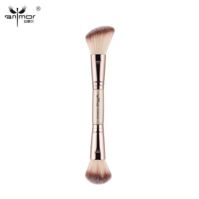 China 1Pcs Synthetic Facial Double-end Hair Facial Make Up Brush Foundation Makeup Brushes Private Label Acceptable for sale