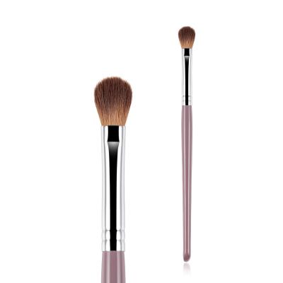 China Professional Synthetic Face Hair Eyeshadow Eyelash Blending Wooden Makeup Brush With Copper Ferrule for sale