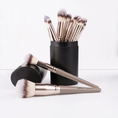 China Angular Blush 16Pcs Make Up Brushes For Eyeshadow Foundation Powder Private Label Makeup Brush Set for sale